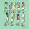 Classic Comedy The Simpsons Genuine Leather Lanyard Keychain Cartoon Figure Bart Simpson Printing Leather Keyrings for - The Simpsons Store