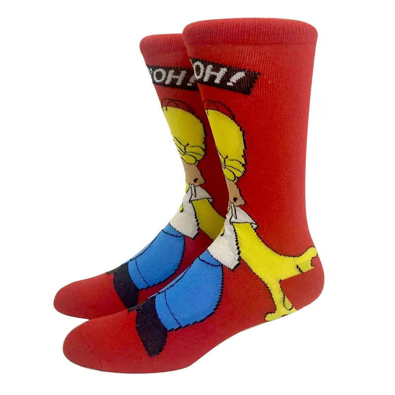 2023 New Anime Simpsons Men Socks Harajuku Cotton Long Socks Women Knee High Cosplay Sock Adult 5 - The Simpsons Store
