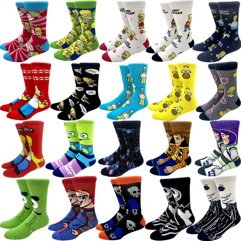 2023 New Anime Simpsons Men Socks