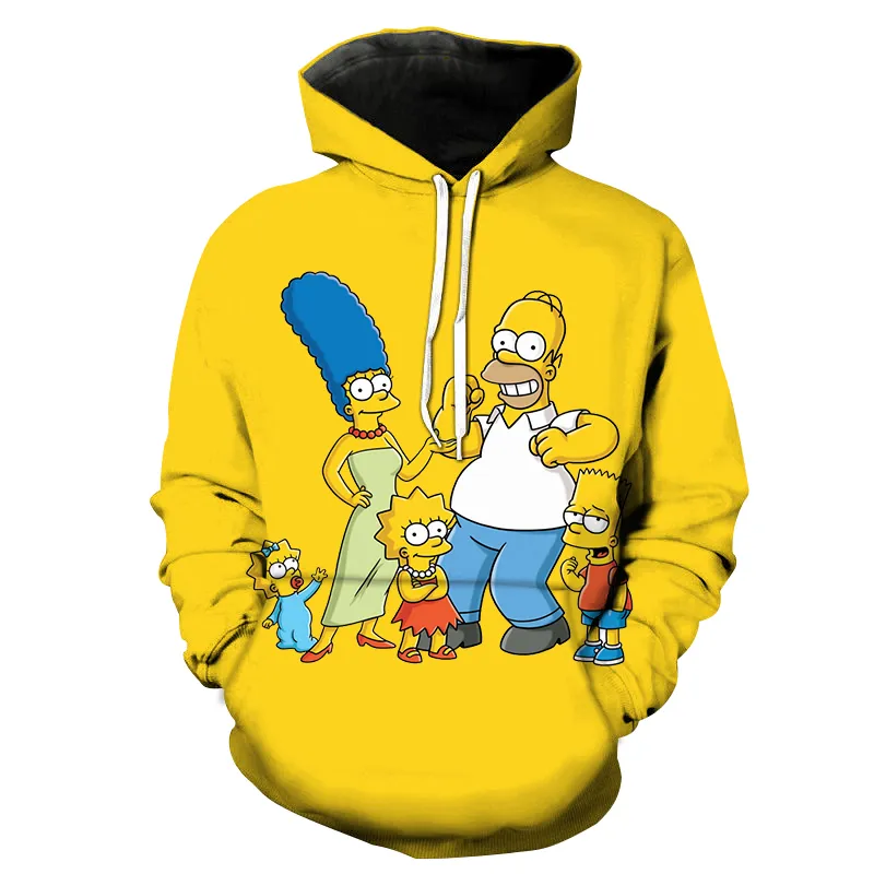 3D printed cartoon hoodie cute Homer Anime hoodie series hip hop casual men and women fall - The Simpsons Store