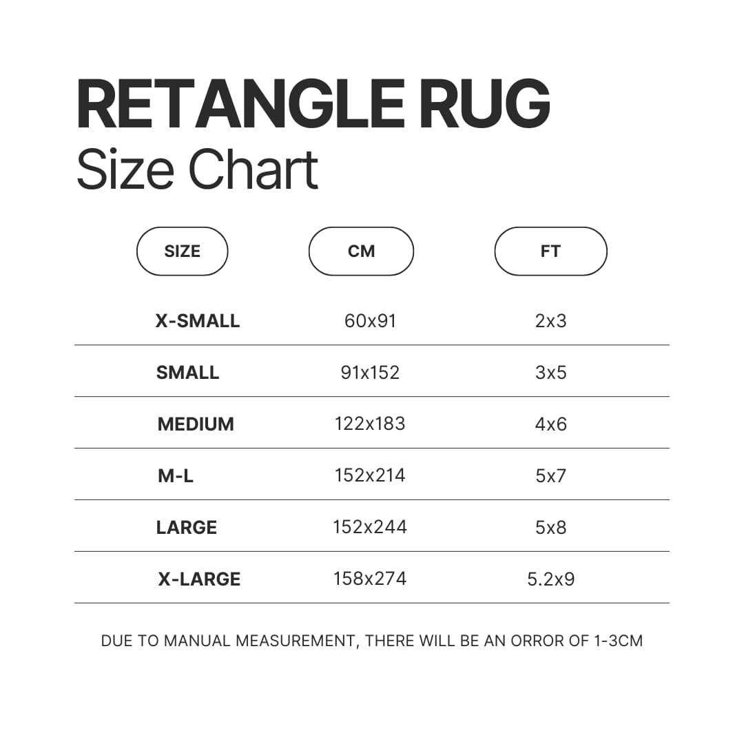 Retangle Rug Size Chart - The Simpsons Store