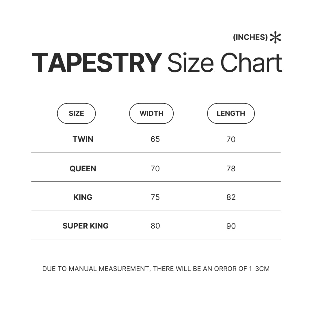 Tapestry Size Chart - The Simpsons Store