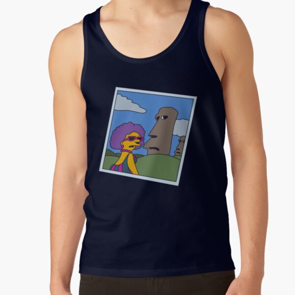 Retro Simpsons Selma Easter Island Humor Parody Available Size Tank Top - Image 6