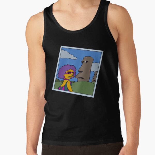Retro Simpsons Selma Easter Island Humor Parody Available Size Tank Top