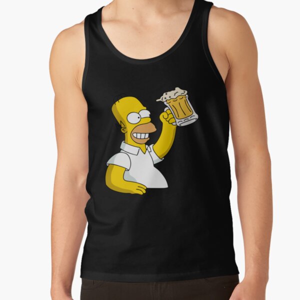Homer Simpson Holding Beer Duff Tank Top - Image 2