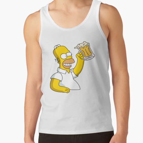Homer Simpson Holding Beer Duff Tank Top