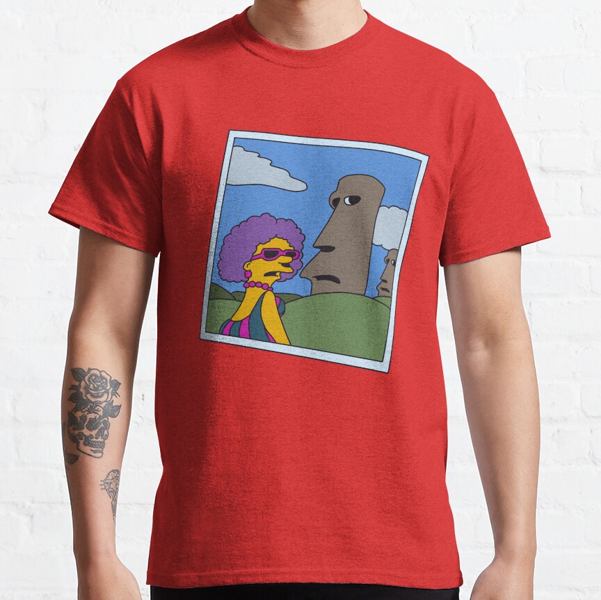 Retro Simpsons Selma Easter Island Humor Parody Available Size T-shirt - Image 6