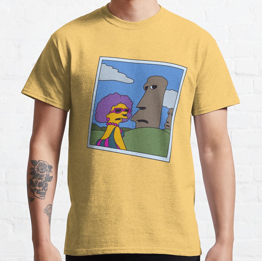 Retro Simpsons Selma Easter Island Humor Parody Available Size T-shirt - Image 7