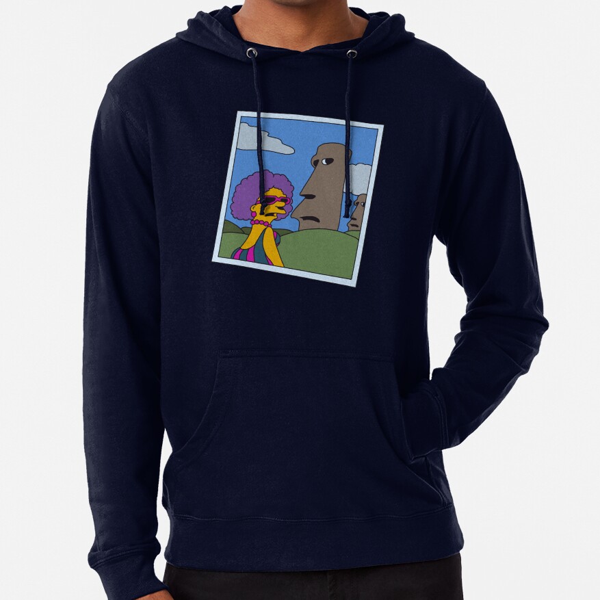 Retro Simpsons Selma Easter Island Humor Parody Available Size Hoodie - Image 6