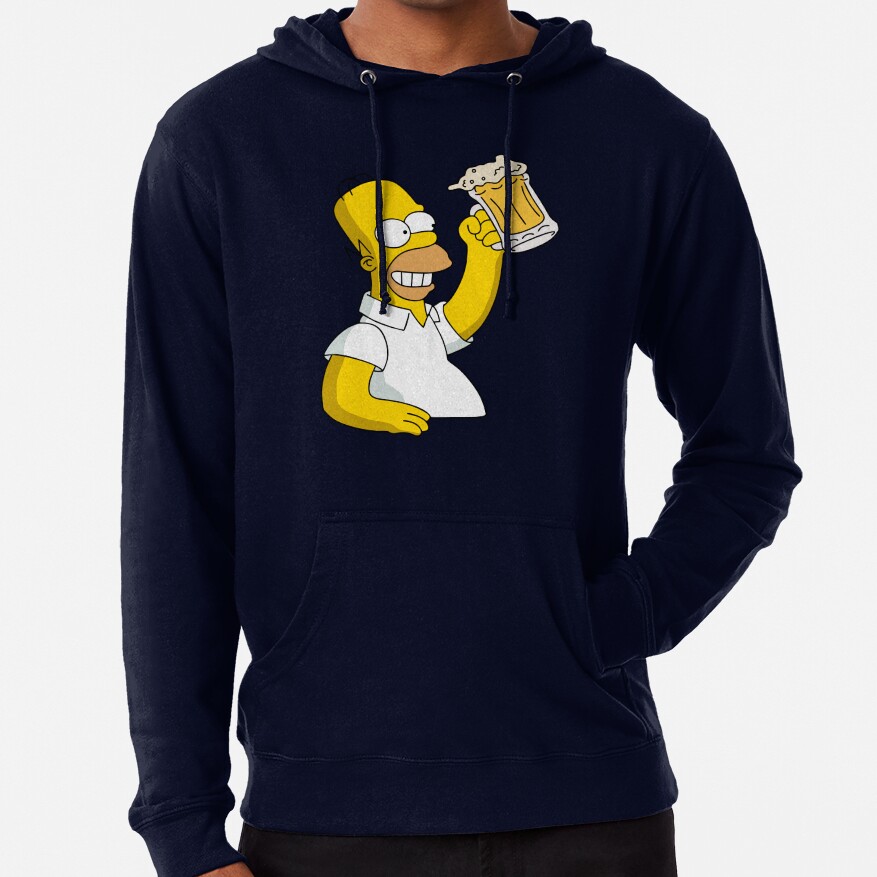 Homer Simpson Holding Beer Duff Hoodie - Image 6