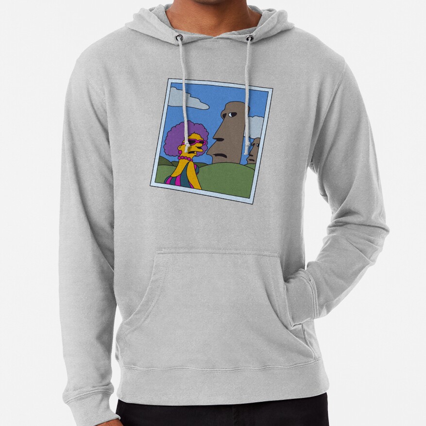 Retro Simpsons Selma Easter Island Humor Parody Available Size Hoodie - Image 5