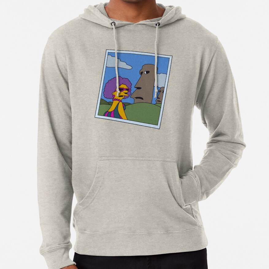 Retro Simpsons Selma Easter Island Humor Parody Available Size Hoodie - Image 4