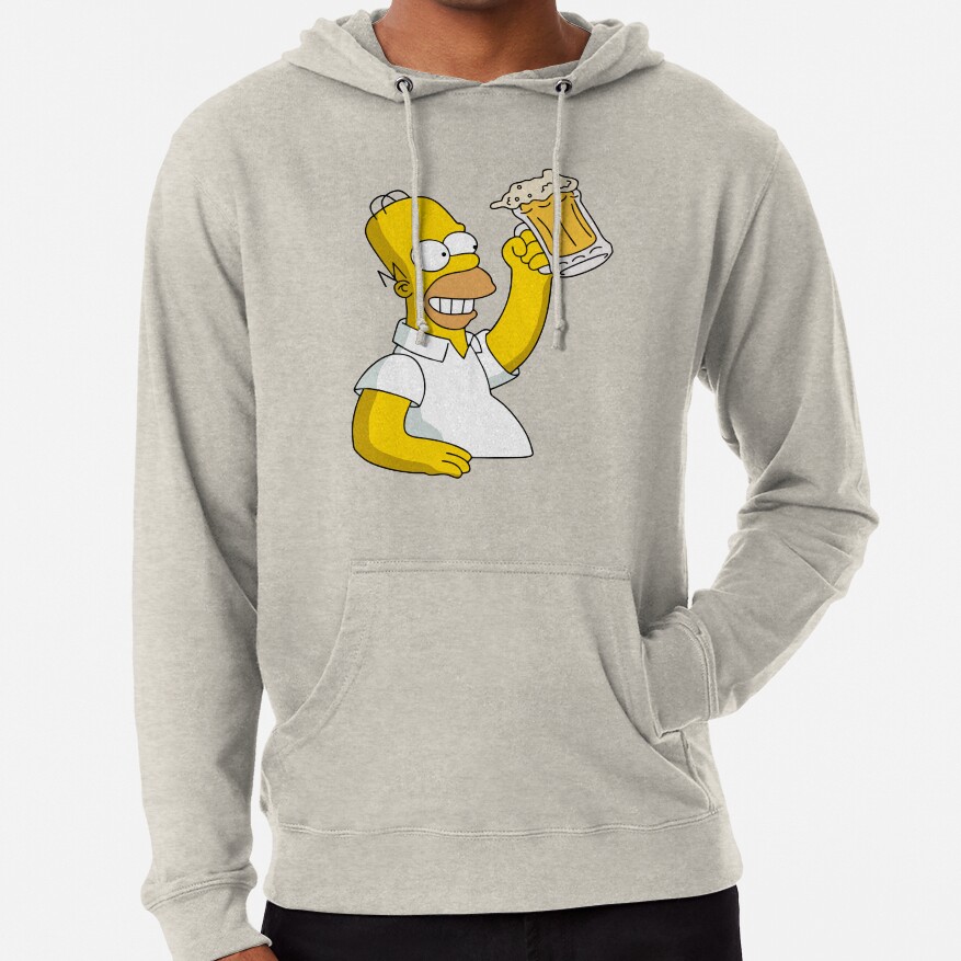 Homer Simpson Holding Beer Duff Hoodie - Image 4