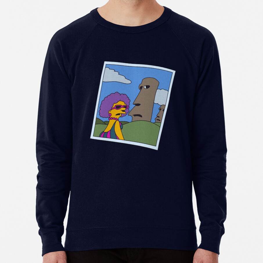 Retro Simpsons Selma Easter Island Humor Parody Available Size Sweatshirt - Image 6