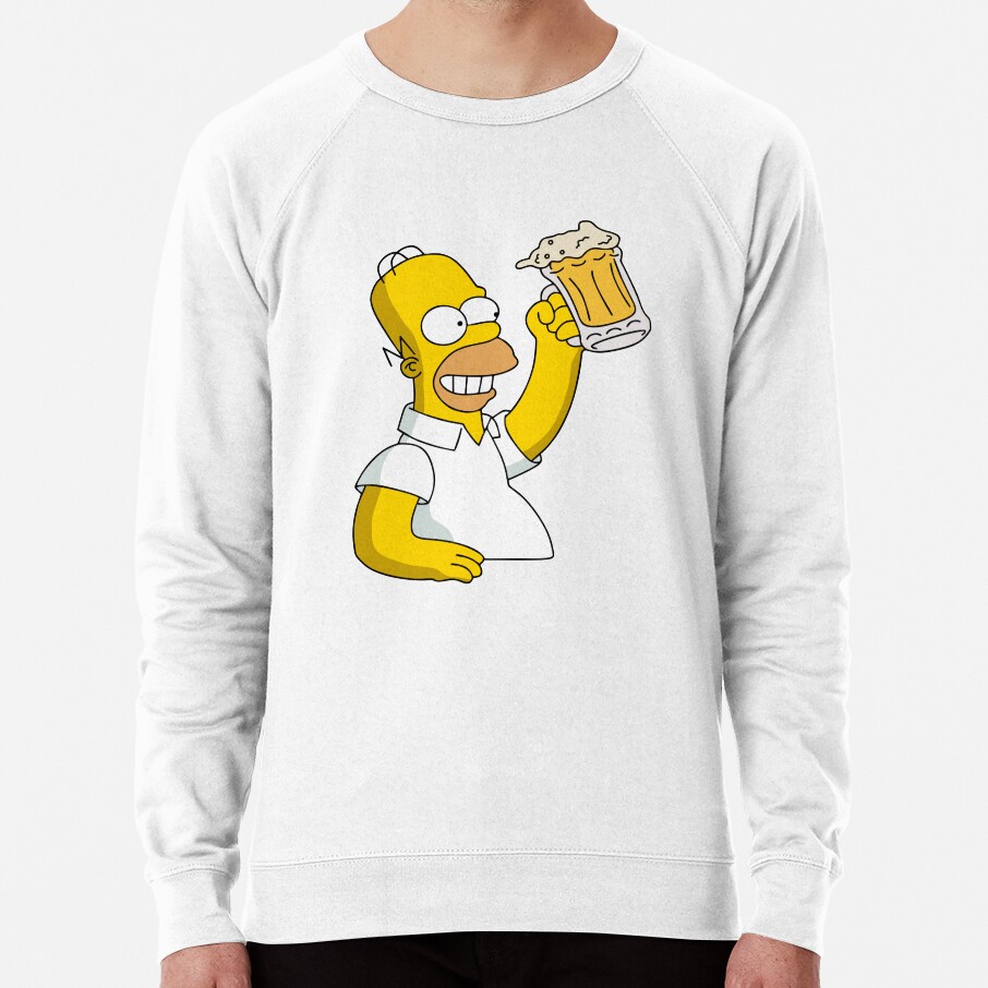 Homer Simpson Holding Beer Duff Sweatshirt