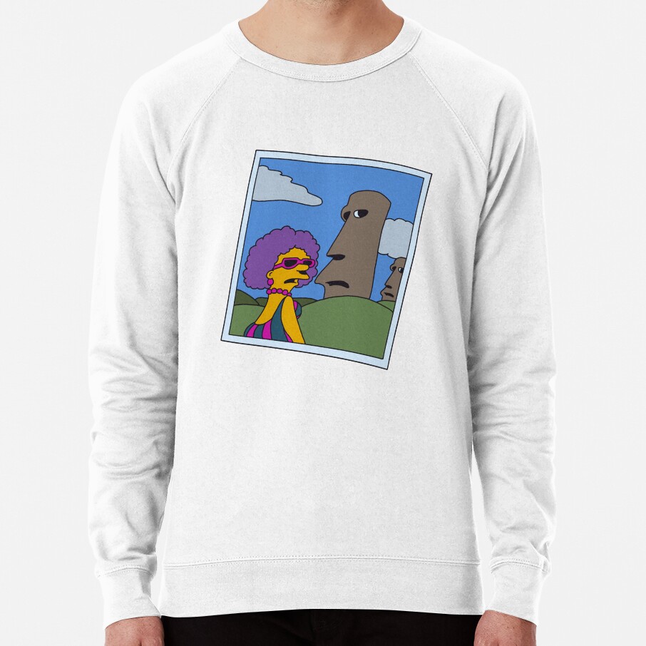 Retro Simpsons Selma Easter Island Humor Parody Available Size Sweatshirt - Image 2