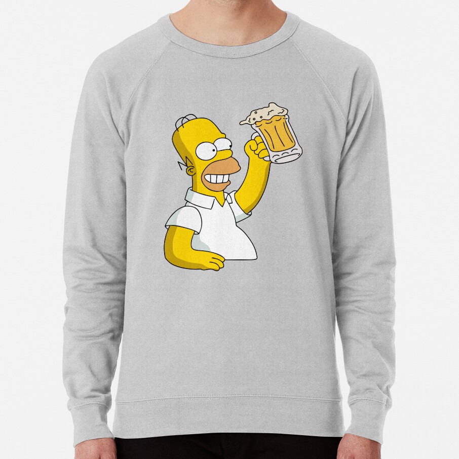 Homer Simpson Holding Beer Duff Sweatshirt - Image 5