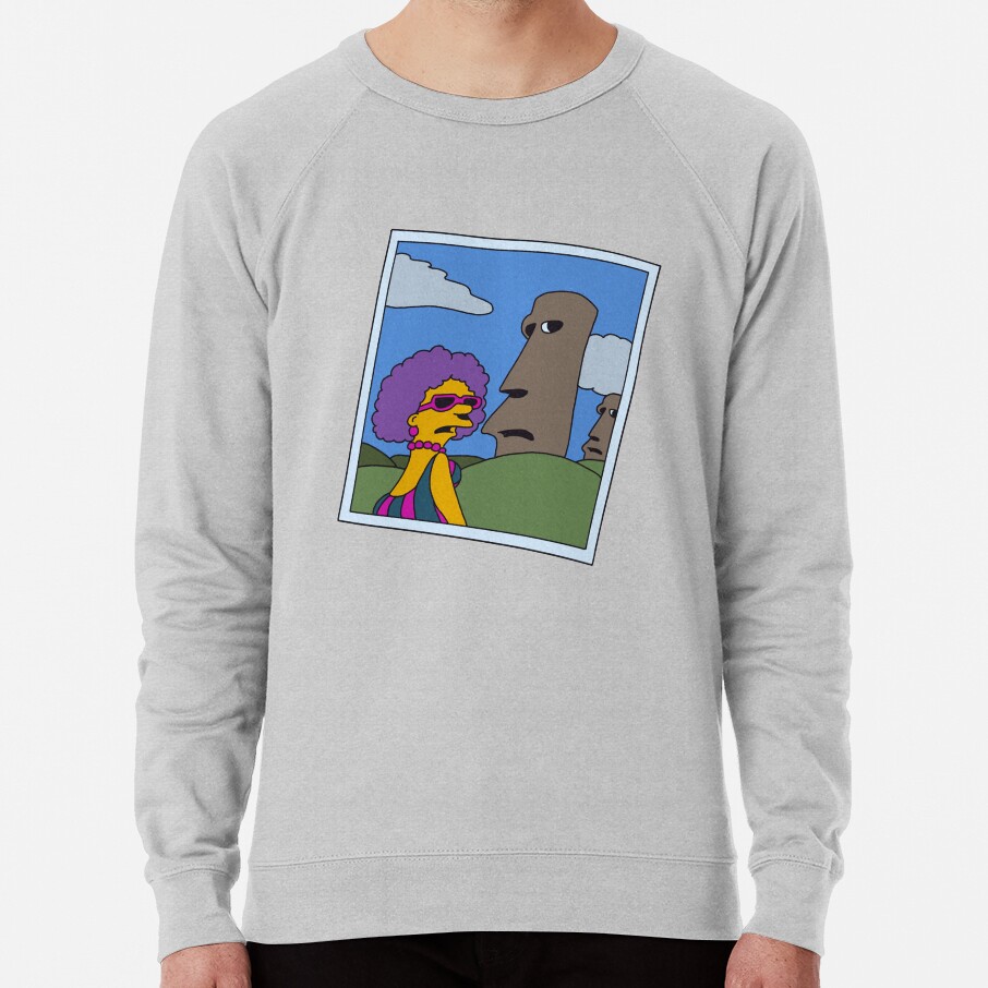 Retro Simpsons Selma Easter Island Humor Parody Available Size Sweatshirt - Image 5