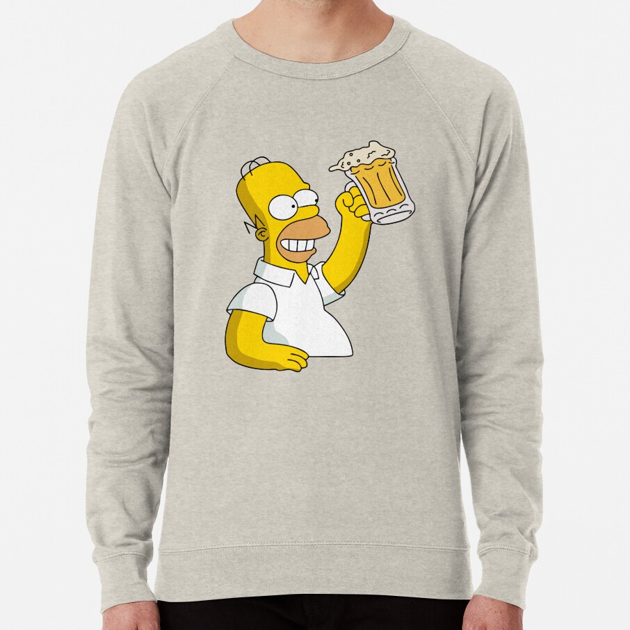 Homer Simpson Holding Beer Duff Sweatshirt - Image 4