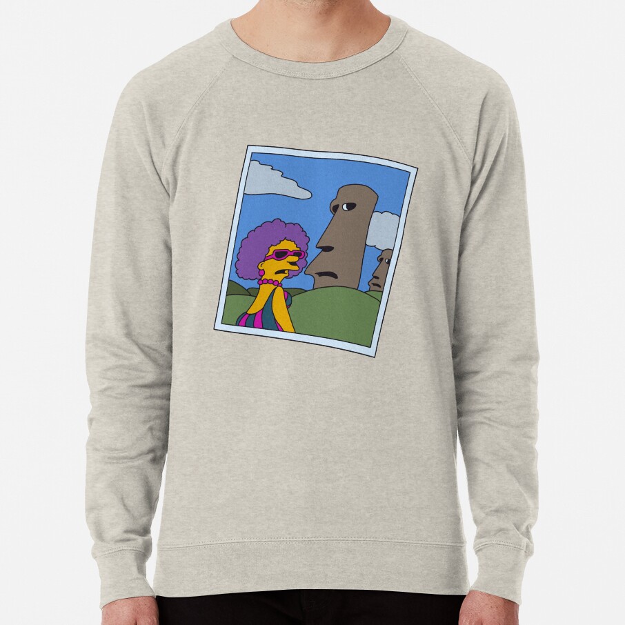 Retro Simpsons Selma Easter Island Humor Parody Available Size Sweatshirt - Image 4