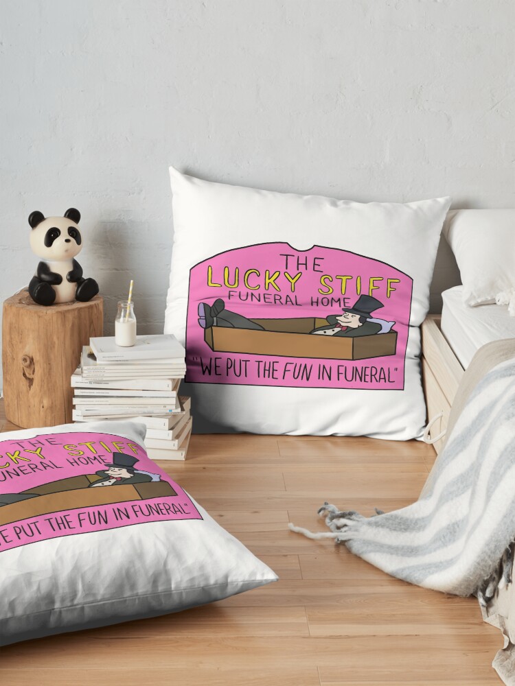 Lucky Stiff Funeral Home Throw Pillow - Image 2